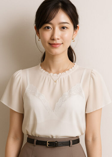 オフィスもOK！ほんのり透け感ブラウスで叶える清楚な通勤コーデ