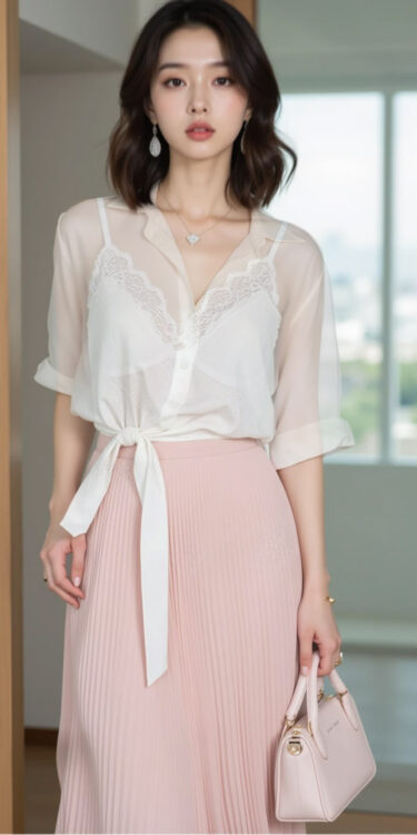 未来のオフィススタイル Vol.1　透け感ブラウスでつくる、新時代の通勤コーデ